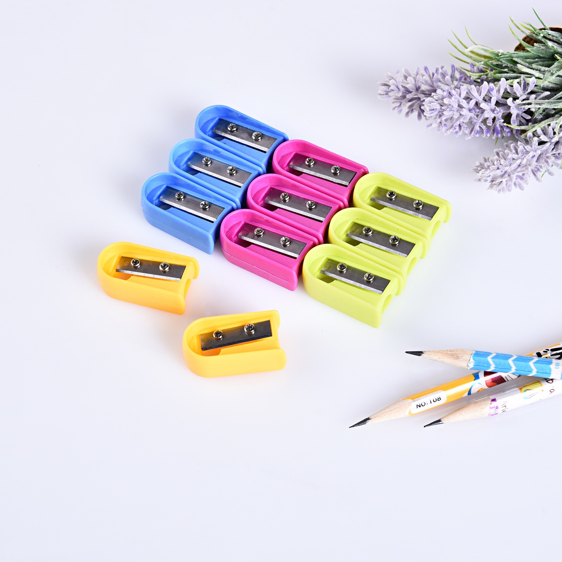 Minisacapuntas de plástico para niños pequeños, artículos escolares, , 40 unidades, 80 unidades