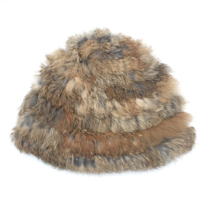 Luxury Girls Outdoor Winter Faux Fur Knitted Beanies Hats Woolen Fluffy Thick Warm Caps Women Fur Hats