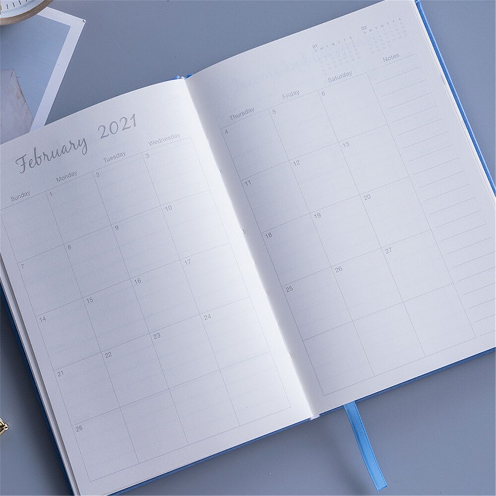 English Agenda Planner Organizer A5 Diary Notebook and Journal Office Notepad Weekly Monthly Calendar Daily Plan Note Book