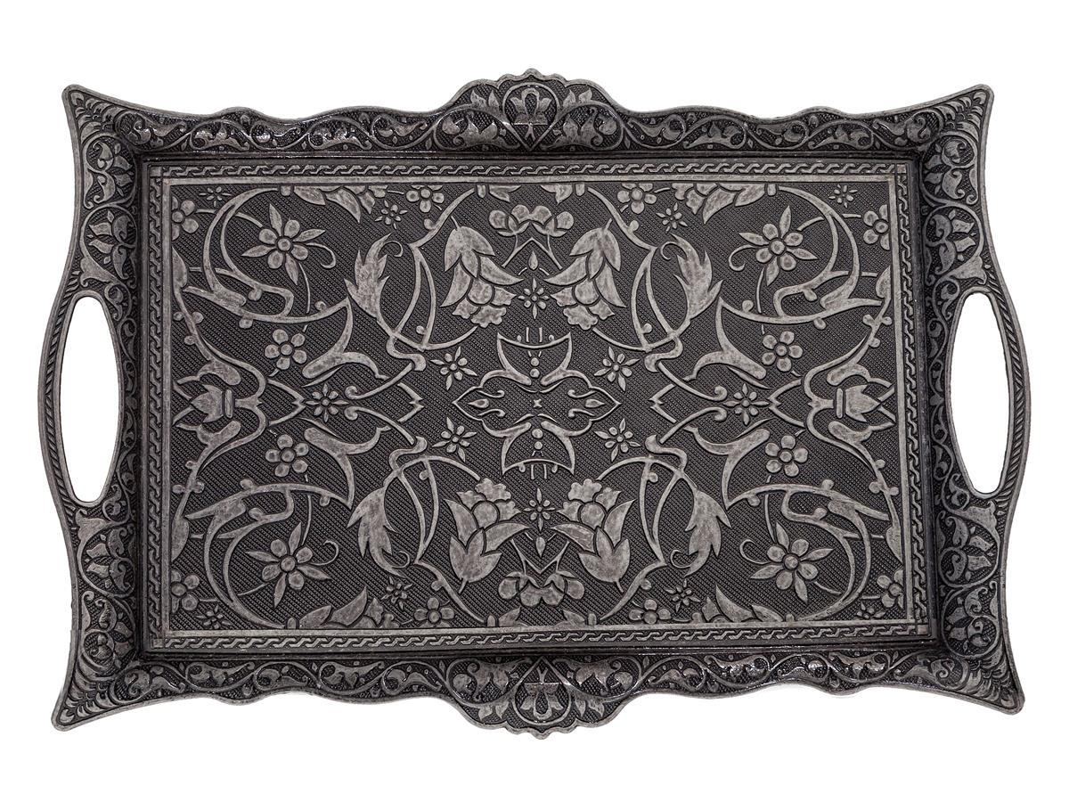 Från istanbul grand bazaar kaffe tid dekorativ kaffefack te bricka autentiska brickor tumlade heminredning 102: Antik silverfärg