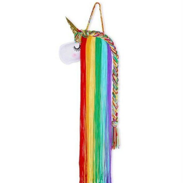 Cute Unicorn Storage Hanging Wall Headwear Hairpin Storage Organizing Strip Rainbow Cloud Hair Clip Hairband Organiz Home Decor: Unicorn storage E