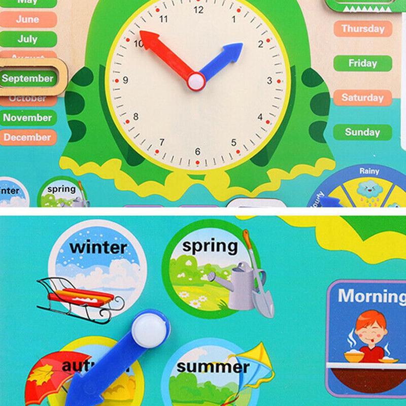 Calendrier météo réveil cognitif enfant apprentissage précoce Puzzle Puzzle jouet bois maternelle école primaire