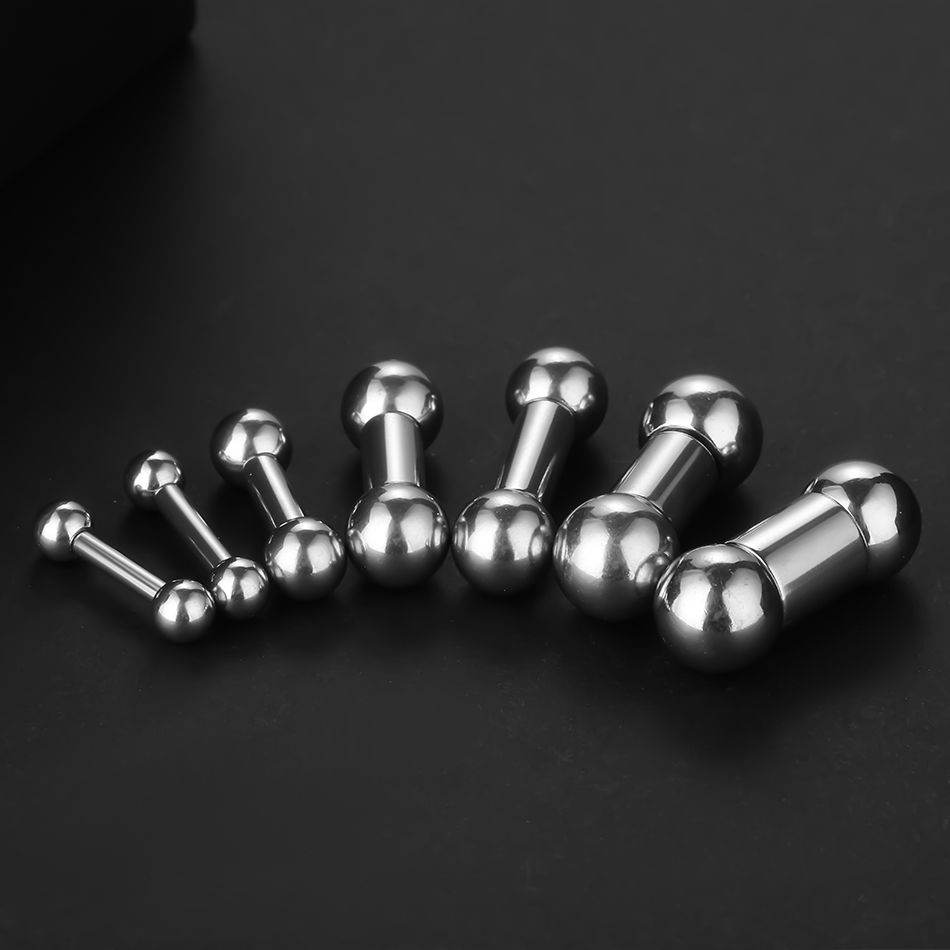 Pendiente de cartílago para Piercing de lengua de calibre grande de acero inoxidable, 12G, 0G, barra recta roscada interna, joyería para el cuerpo, 1 ud.
