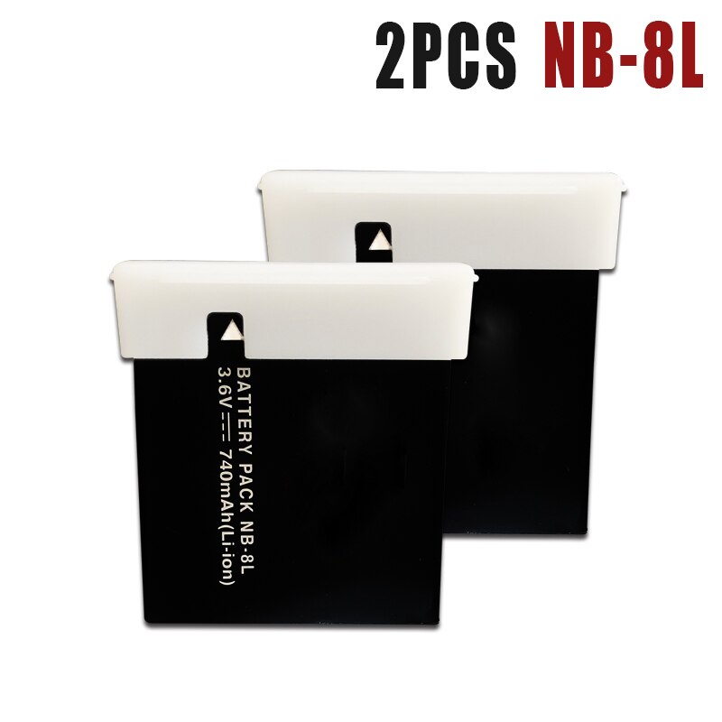 3,6 V 740mAh NB-8L NB8L NB 8L recargables de litio las baterías para Canon Powershot A3300 A3200 es A1200 A3000 batería de cámara: 2PCS