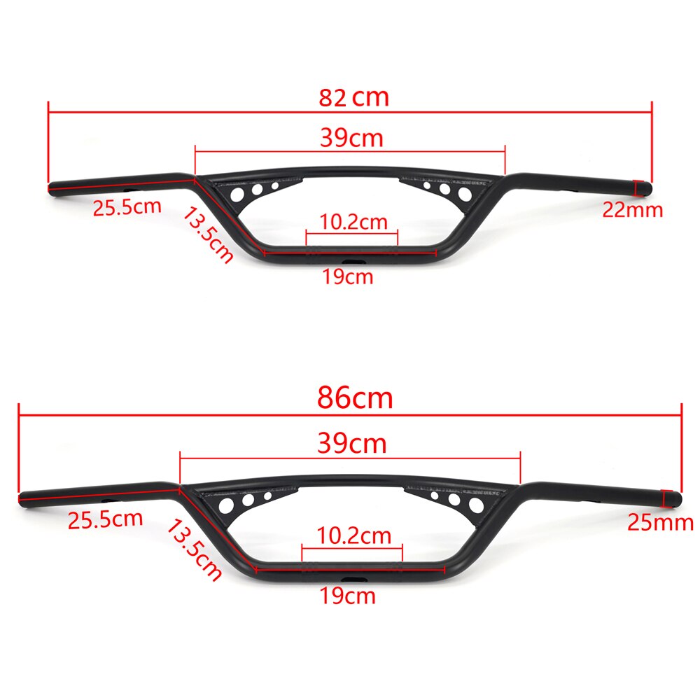 Manillares universales para motocicleta de 22mm y 25mm, manillares para motocicleta de Motocross, manillar negro cromado Vintage
