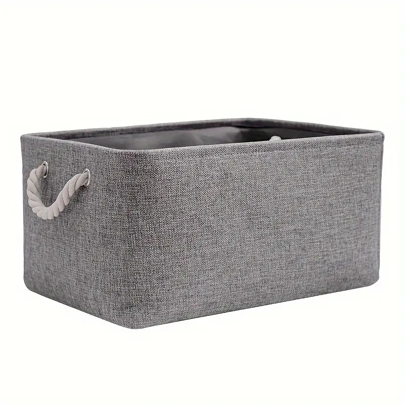 Cestas de almacenamiento de tela plegables con asas de cuerdas, contenedores de almacenamiento plegables para organizar ropa, hogar y oficina, 1 Uds.: XL / Verde
