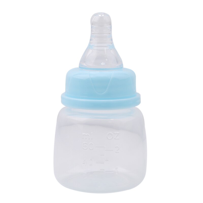 60ml baby mælk flaske udendørs rejse juice osv ammende baby naturligt vand afslappet vand fast nyfødt fodring: Blå
