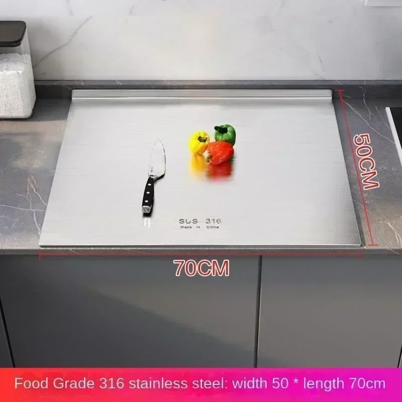 Panneau et planche à découper en acier inoxydable 316, planche à découper à surface amassée extra large double face épaissie pour la cuisine et la maison