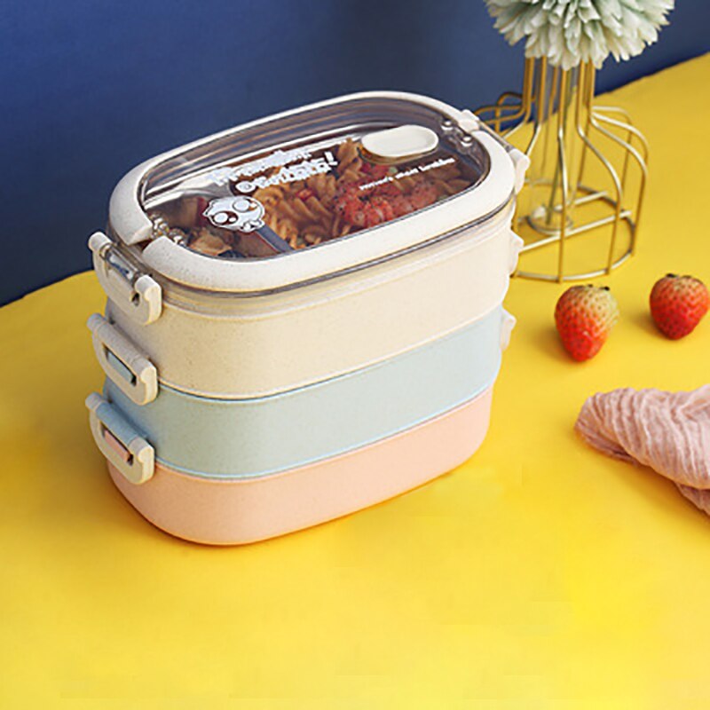 Draagbare Voedsel Container Lunchbox Student Kinderen Grote Capaciteit Laag Lunchbox 304 Rvs: Mixing 3