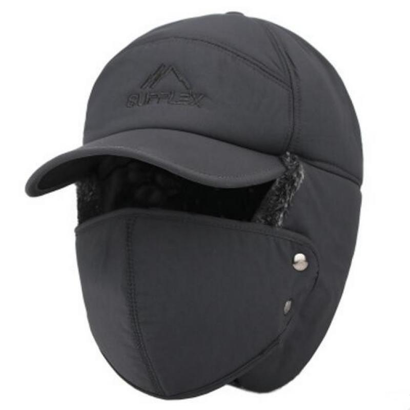 Gorro de esquí con protección para la oreja para hombre y mujer, gorro de terciopelo grueso, térmico, a prueba de viento, para invierno,