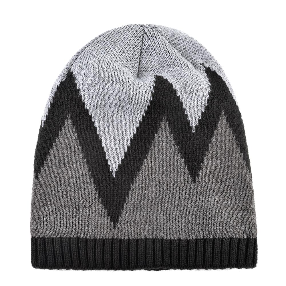 Vinter menns beanies varm strikket fargetilpasning panseret caps hofte hopp skullies lue menn tykk uformelt strikket gorras