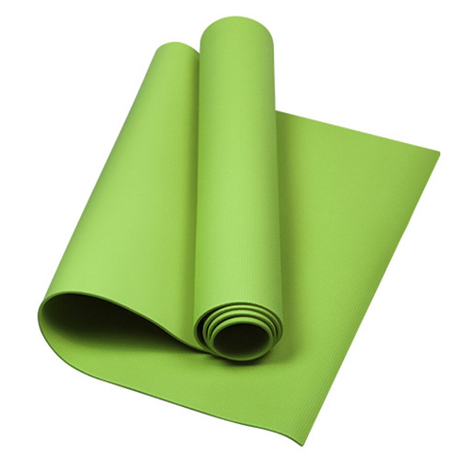 Gobygo 1 st yogamatta storlek 173 x 60 x 0.4cm halkfri bantning träning fitness gymnastik matta kroppsbyggnad esterilla pilates: Ljusgrön