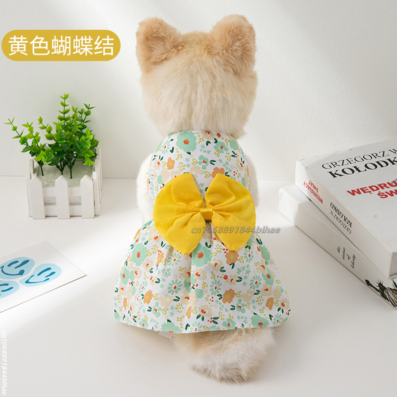Vestido de princesa para perro, falda para mascota gatito, bonito vestido para perro con lazo de encaje para cachorro pequeño y mediano, Chihuahua, primavera y verano: L / Morado