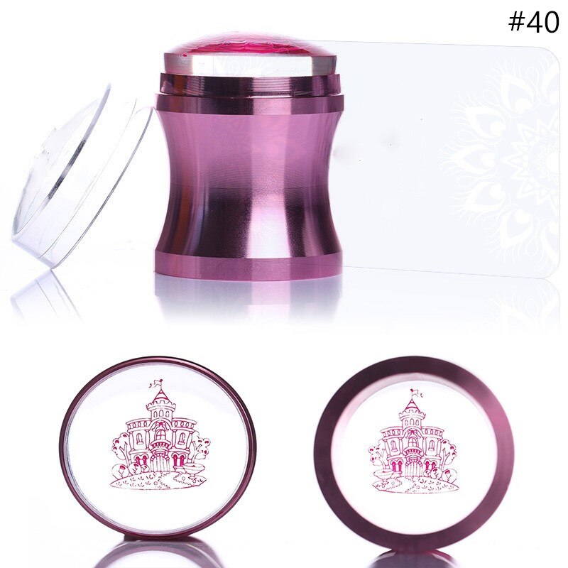 1Pc Silicone Head Nail Art Stamper Scraper Clear Jelly Silicone Stamper for Nail Stamping Plate Scraper Nail Art Tools: 40