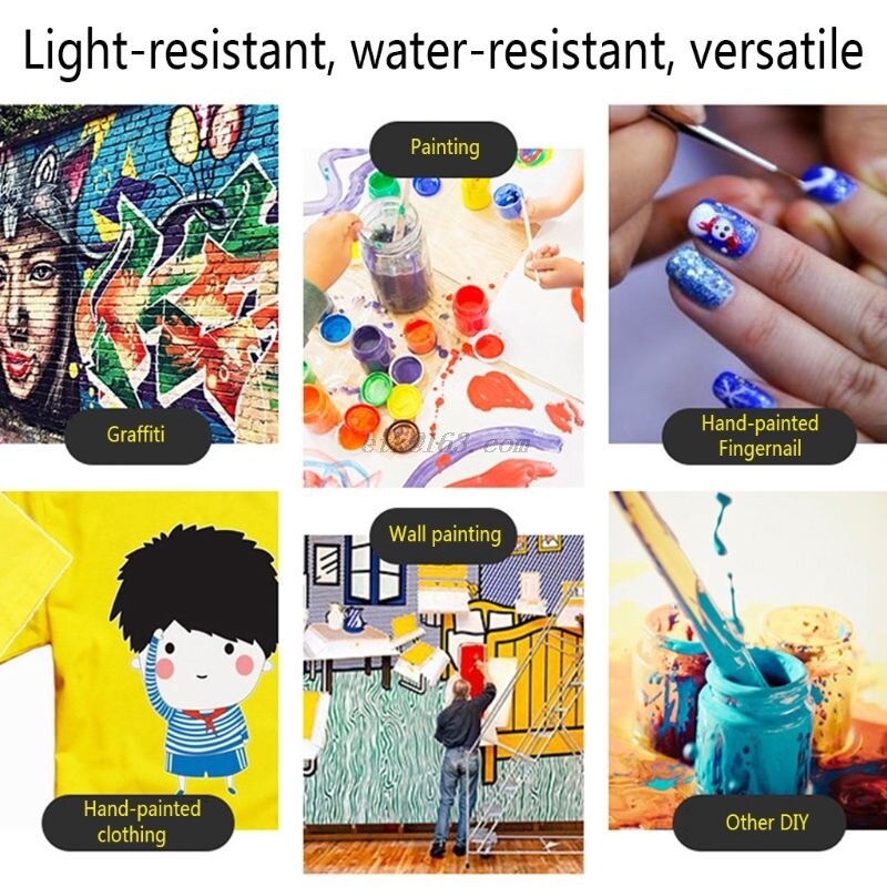 2ml 12 Vibrant Colors Washable Gouache Paint for Kids School Finger Paint