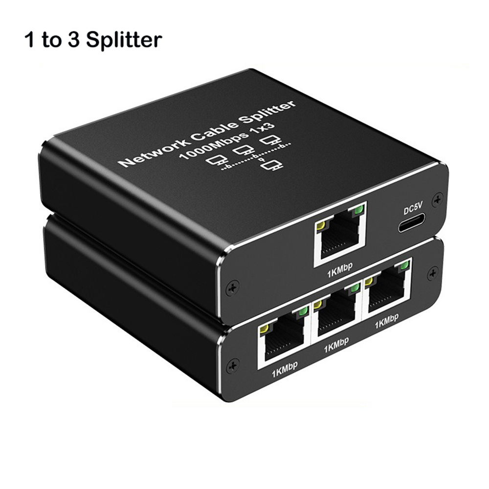 Divisor Gigabit Ethernet 1 a 2/3/4 1000Mbps extensión de red RJ45 LAN divisor de Internet para PC portátil enrutador TVBox TV Digital: Rojo