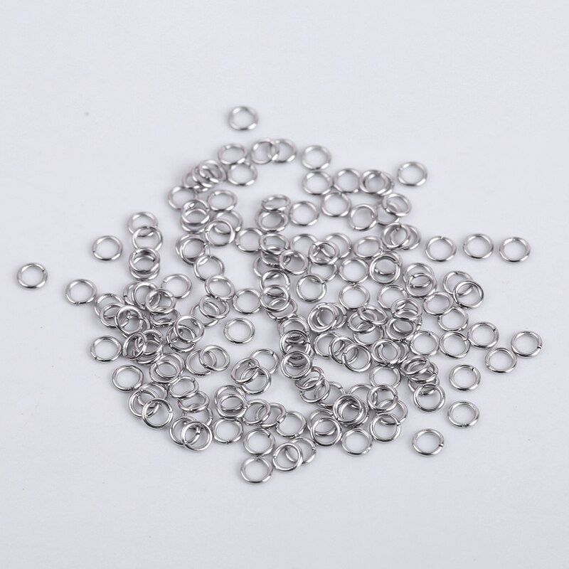 200 unids/lote de acero inoxidable anillos de salto abierto anillos de Split para la fabricación de la joyería DIY conector Accesorios: 0.5x3mm 200Pcs