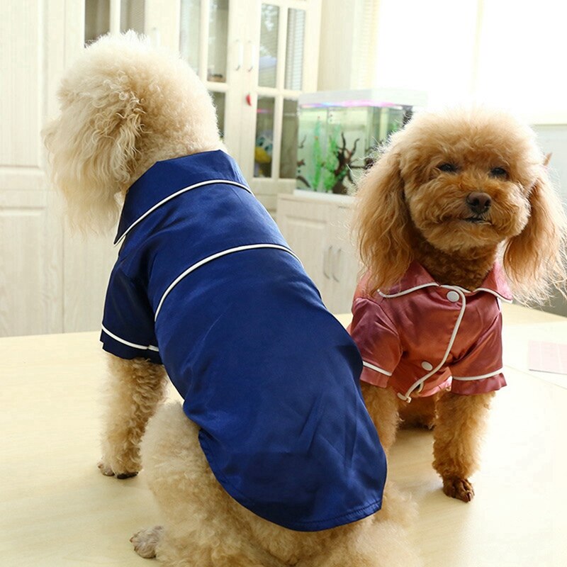 Pet Dog Pajamas Soft Silk French Bulldog Pajamas Pet Coat Clothing For Small Dogs Shih Tzu Puppy Cat Clothes Pets Clothing