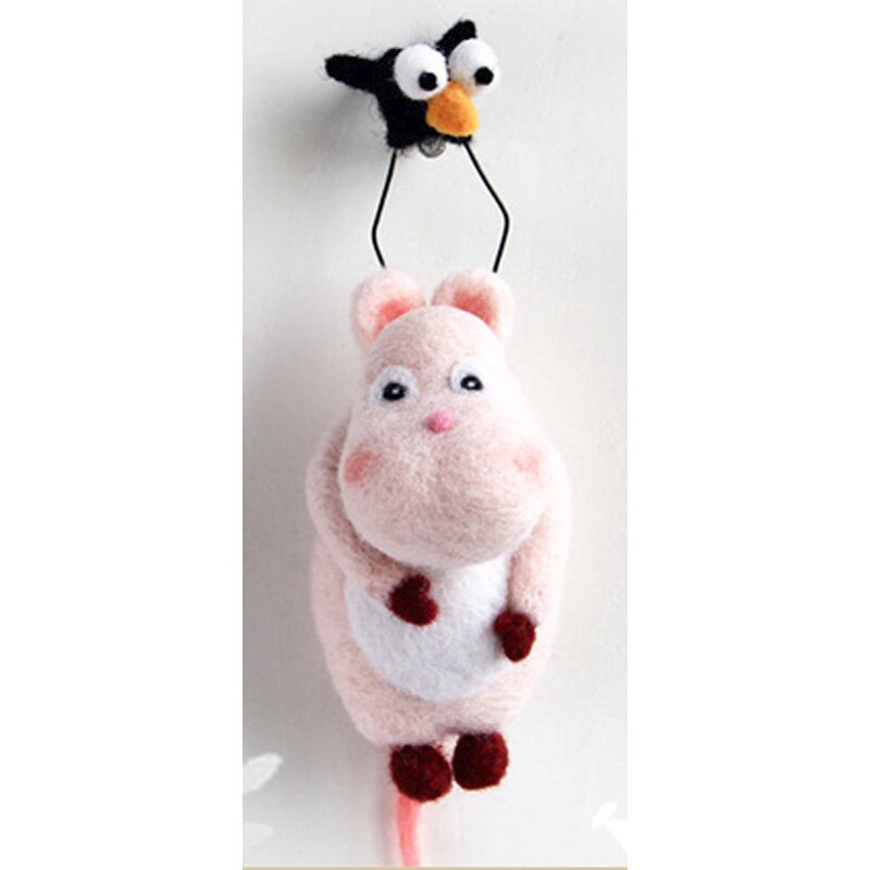 1 set wool for Felt DIY Package Hamsters, cats, dogs, Christmas , stamps needle felting, Shiba Inu Set animals: Brown