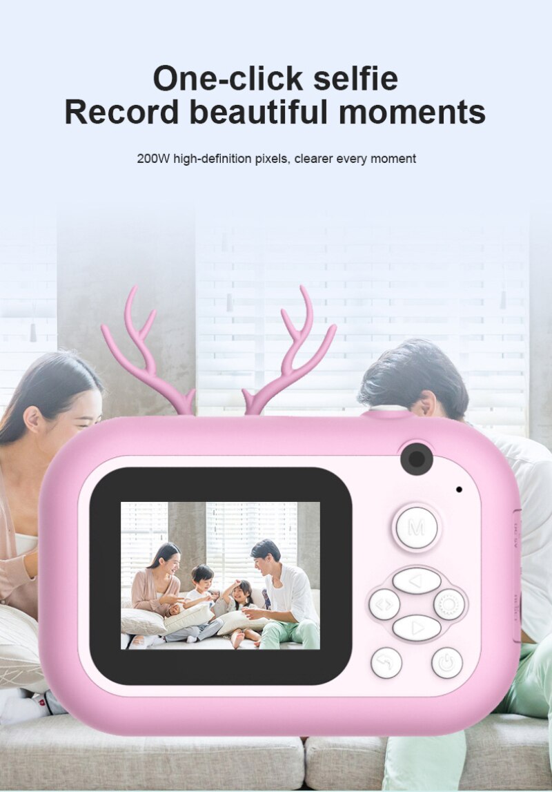 2.4 Inch 1080P With 16GB Memory Card Instant Print 2MP HD Digital Camera Video+Photo Paper Xmas OTG For Kids