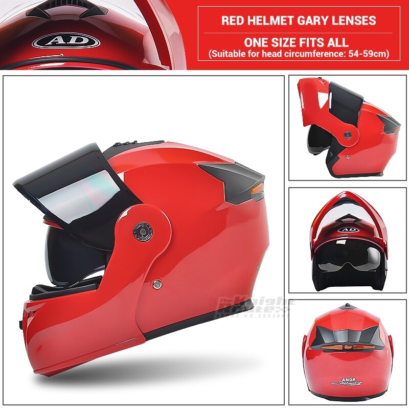 Rosa Motorrad Helm Männer Motorrad Biker Volle Gesicht Helm Flip Dual Objektiv Modulare Roller Motocross Reiten Moto Crash Helm: 107  RD
