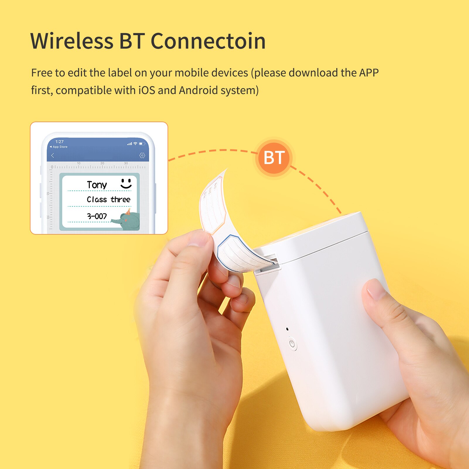 NIIMBOT D101 Portable Wireless Label Maker Machine Mini Pocket Thermal Label Printer 10-25mm Label Width for Retail Store Home