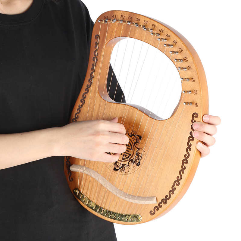 Wood Harp Produce Resonance and Reflection Portable Harp Home Party Sweethearts for Beginners