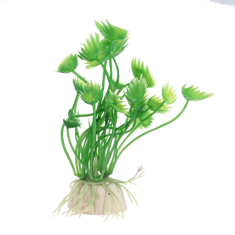 10 X Gemengde Kunstmatige Aquarium Fish Tank Water Plant Plastic Decoratie Ornament Met 12 X Kat Kraag En Bel