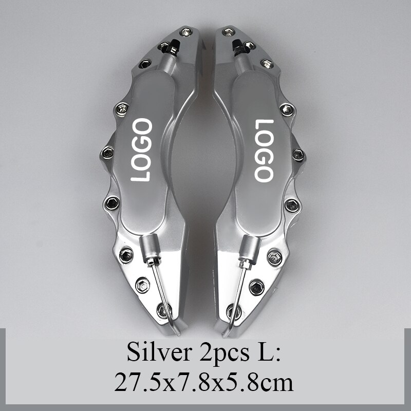 2 Stuks S/M/L Size 3D Abs Auto Remklauw Cover Remschijf Shell Voor Verna Celesta elantra Mistra Sonata Ix25 Ix25 Tucson Santafe: Silver  2Pcs L