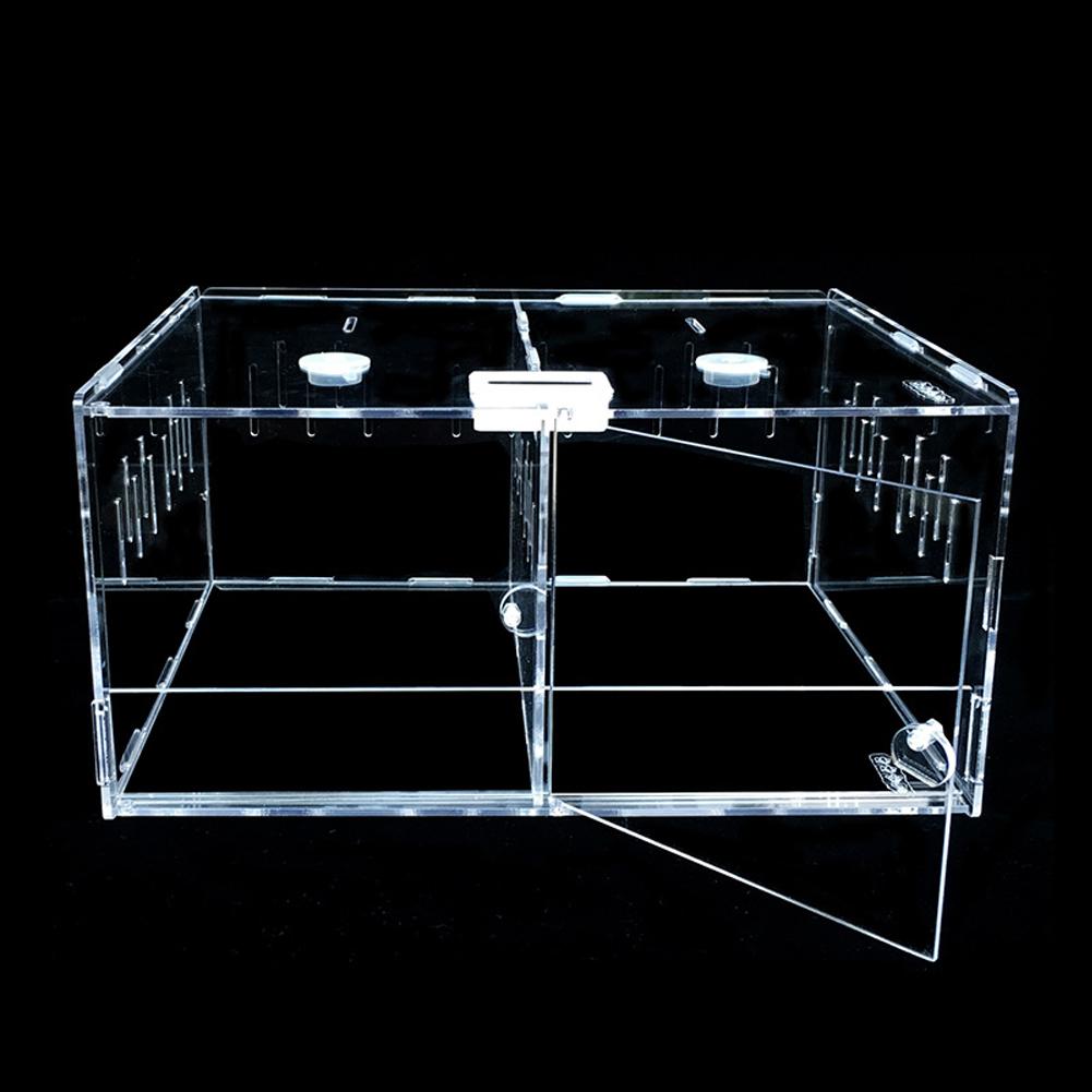 Reptile Feeding Box Multi-crawl Climbing Pet Box Acrylic Small Pet Box Scorpion Hatching Reproduction Transparent Reptile Box: 2 warehouse