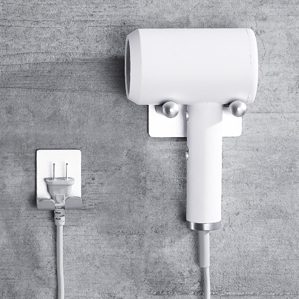 Rack Gratis Punch Opslag Beugel Hanger Badkamer Zilver Wall Mount Voor Dyson Föhn Houder Waterdichte Aluminium Opbergrek