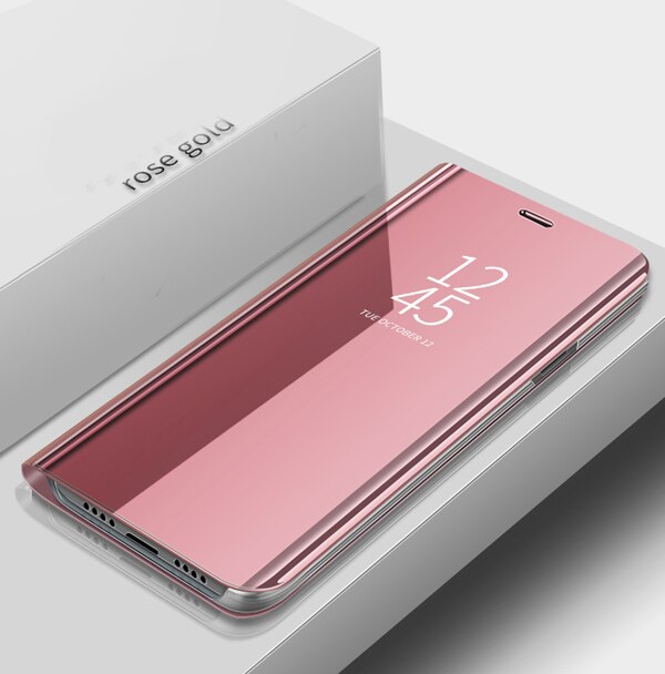 Inteligentne etui z klapką do Samsung Galaxy Note 10 Plus uwaga 10 lite lustro skóra protector pokrywa dla Samsung Not10 Plus lite nie 10: Note 10 Plus / rose gold