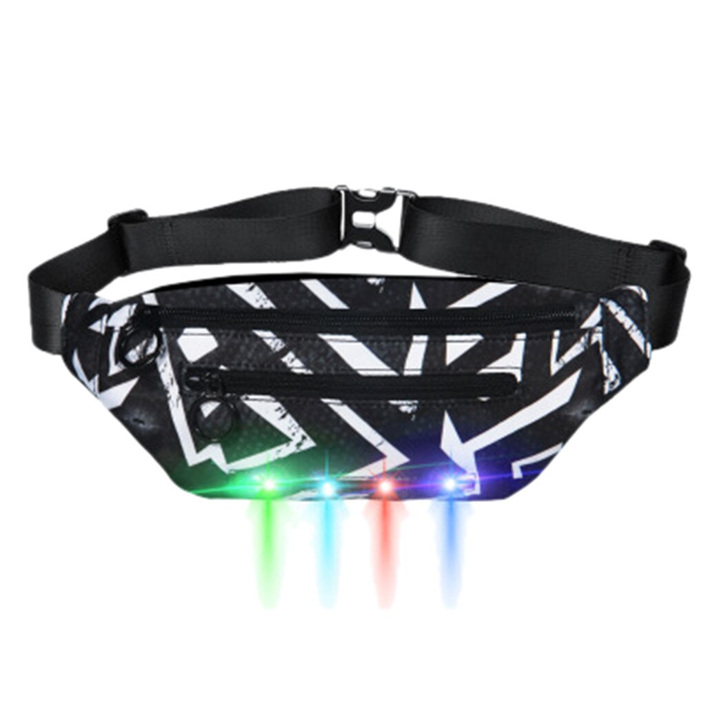 Männer Fanny Pack Led Flash-Glowing Laufen Taille Tasche Frauen Männer Reiten Wandern Telefon Geld Geldbörse Sport Gürtel Tasche Fanny packs: H