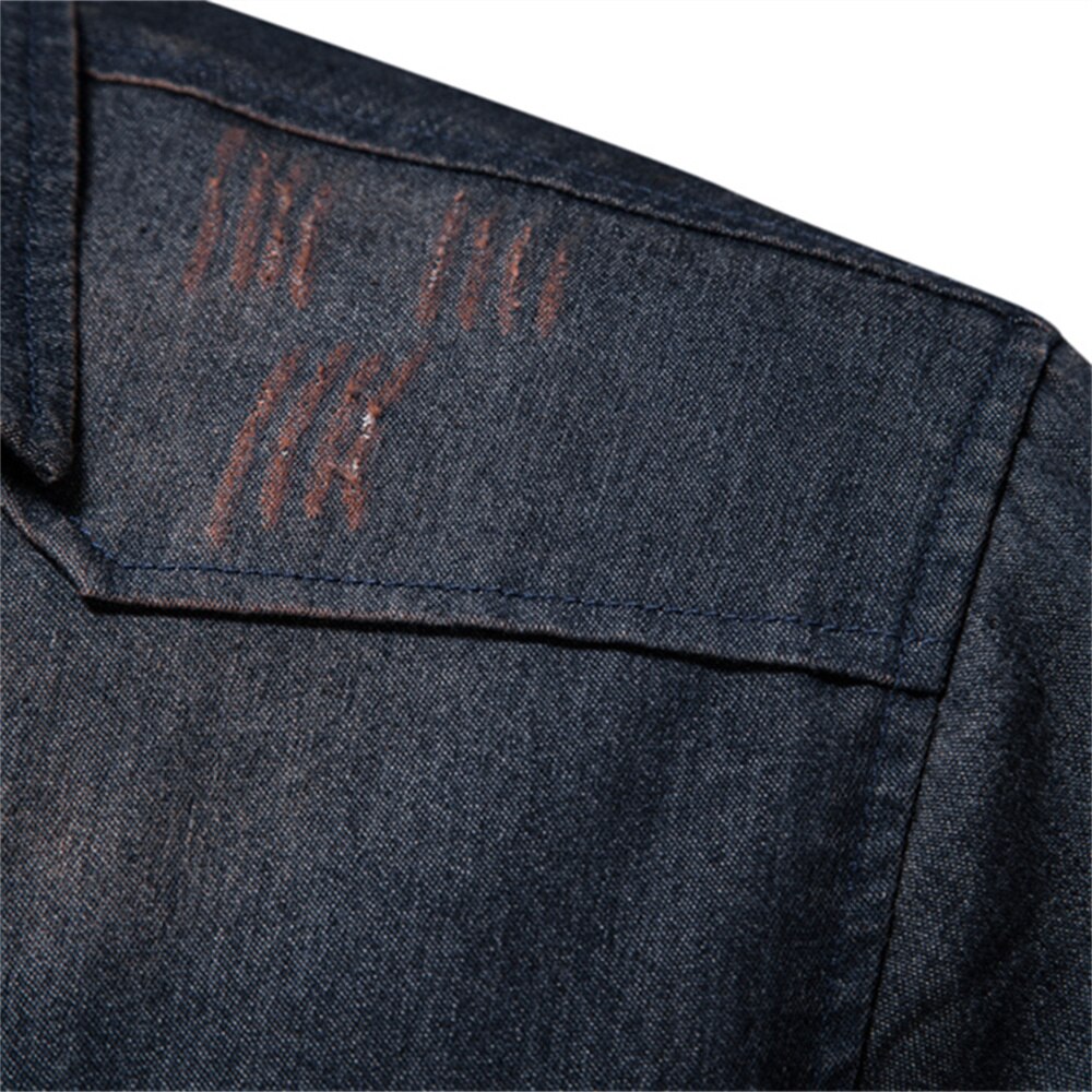 AIOPESON camisa vaquera de algodón elástico para hombre manga larga camisas vaqueras de para hombres corte ajustado informal ropa de para hombre