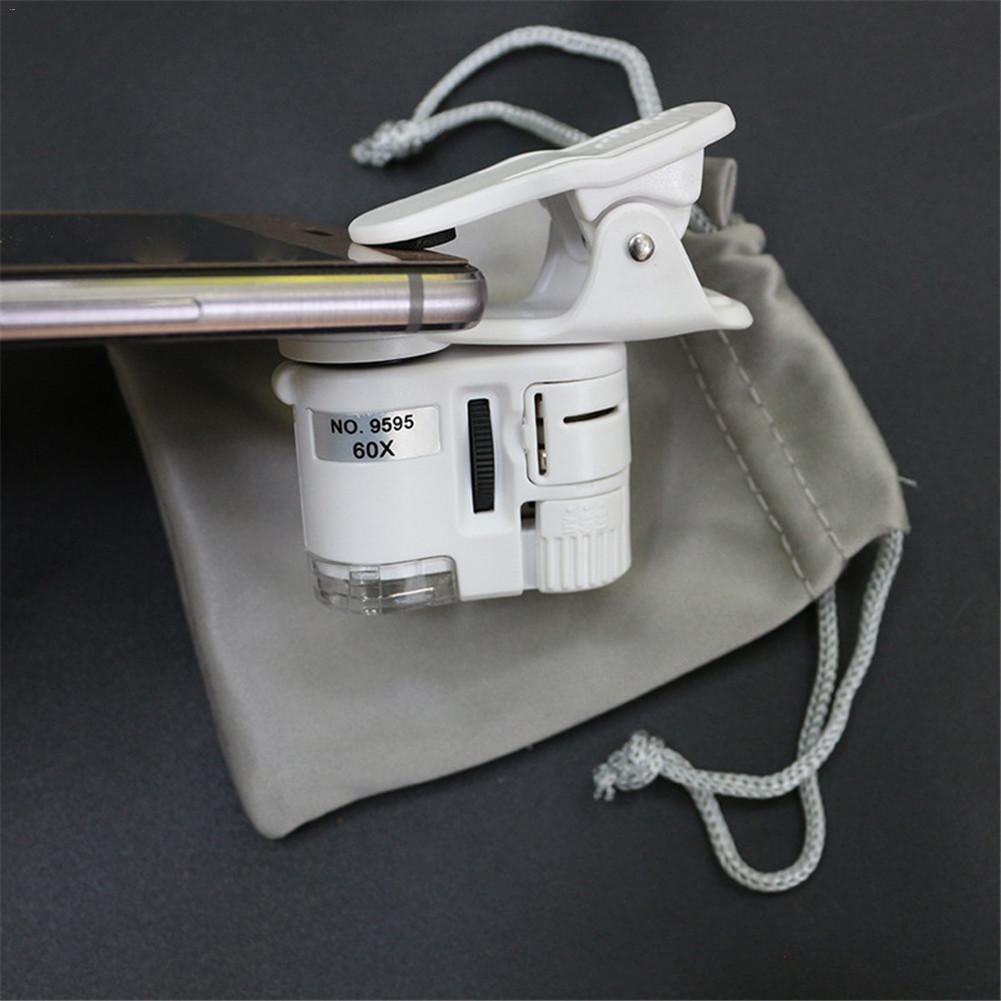 60X Mobile Phone Microscope Magnifying Glass LED Tools Magnification With Micro Camera Clip With Optical Magnifier LED Light