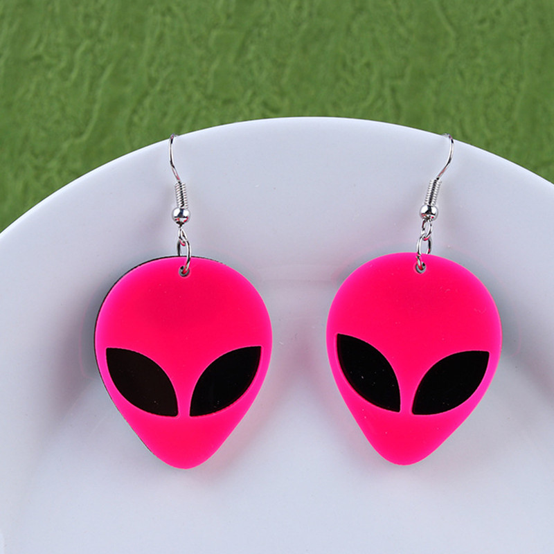 Yungqi Alien Mask Shape Arcylic Charms Pendant Necklaces for Women Girl Minimalist Rope Chain Choker Necklace Jewelry Collier: MULTI