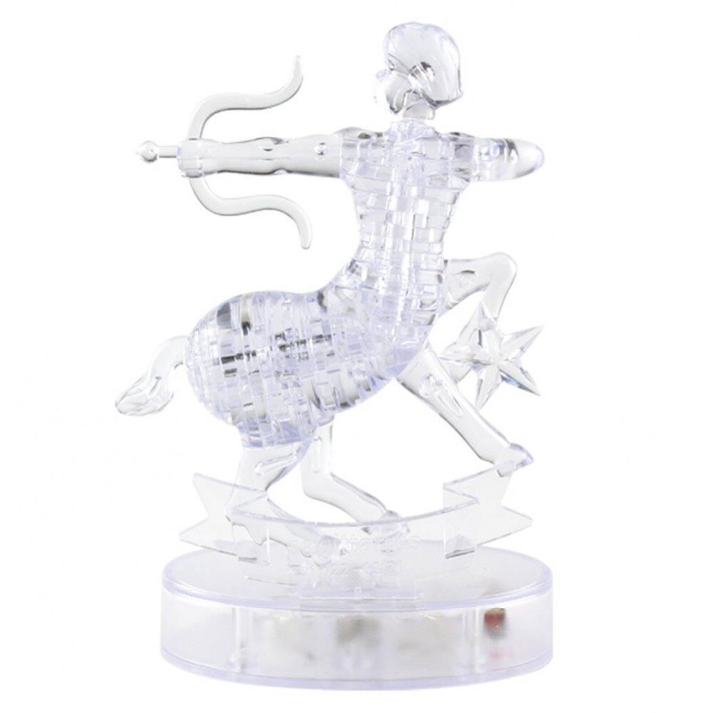Assembly Horoscope 3D Crystal Puzzle Flashing LED Light Kids 12 Constellations Horoscope Jigsaw Puzzle Toys For Kids