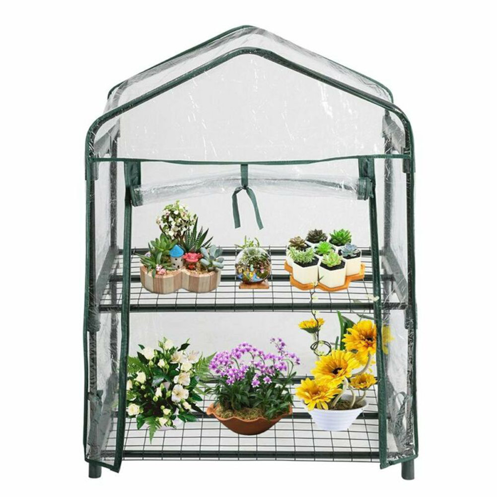 mini drivhus utendørs pvc deksel plantehyller gå-i hage uten stativ beskytte frøplanter grønnsaker planter frukt trær