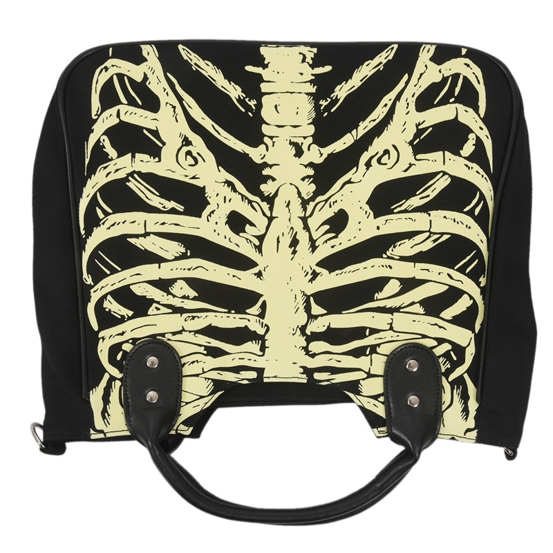 Luminous Gothic Skeleton Bones Skulls Bags Rock Female Casual Totes Women Punk Bags Handbag