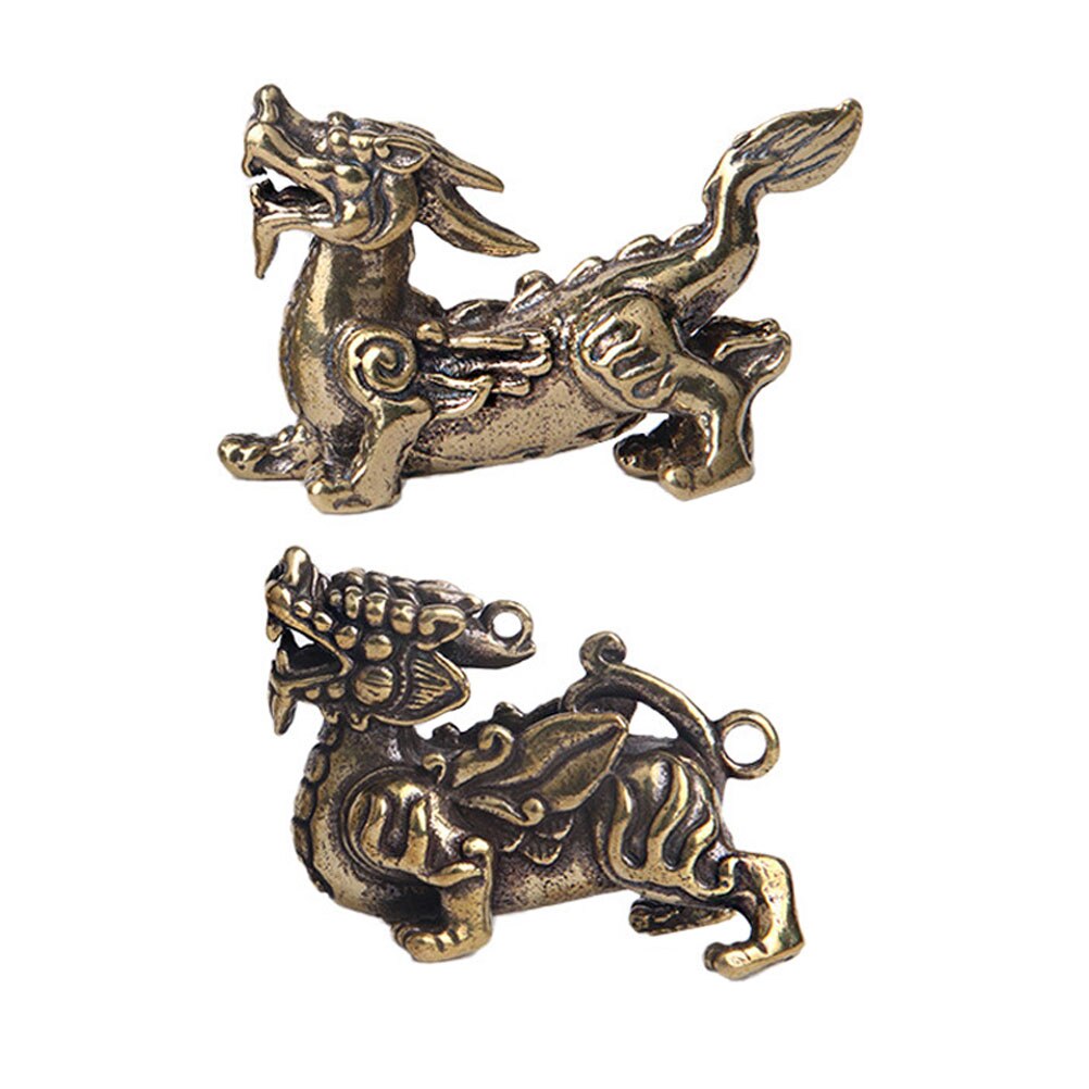 2PCS Brass Retro DIY Keychain Pendant Household Brass Adornment