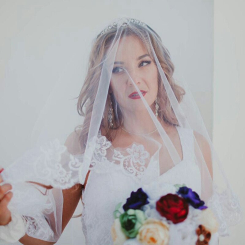 Bruidssluier laagste prijs wit/ivoor eenlaags bruidsaccessoires kathedraal 3m hoofd sluier bruidssluier zonder kam