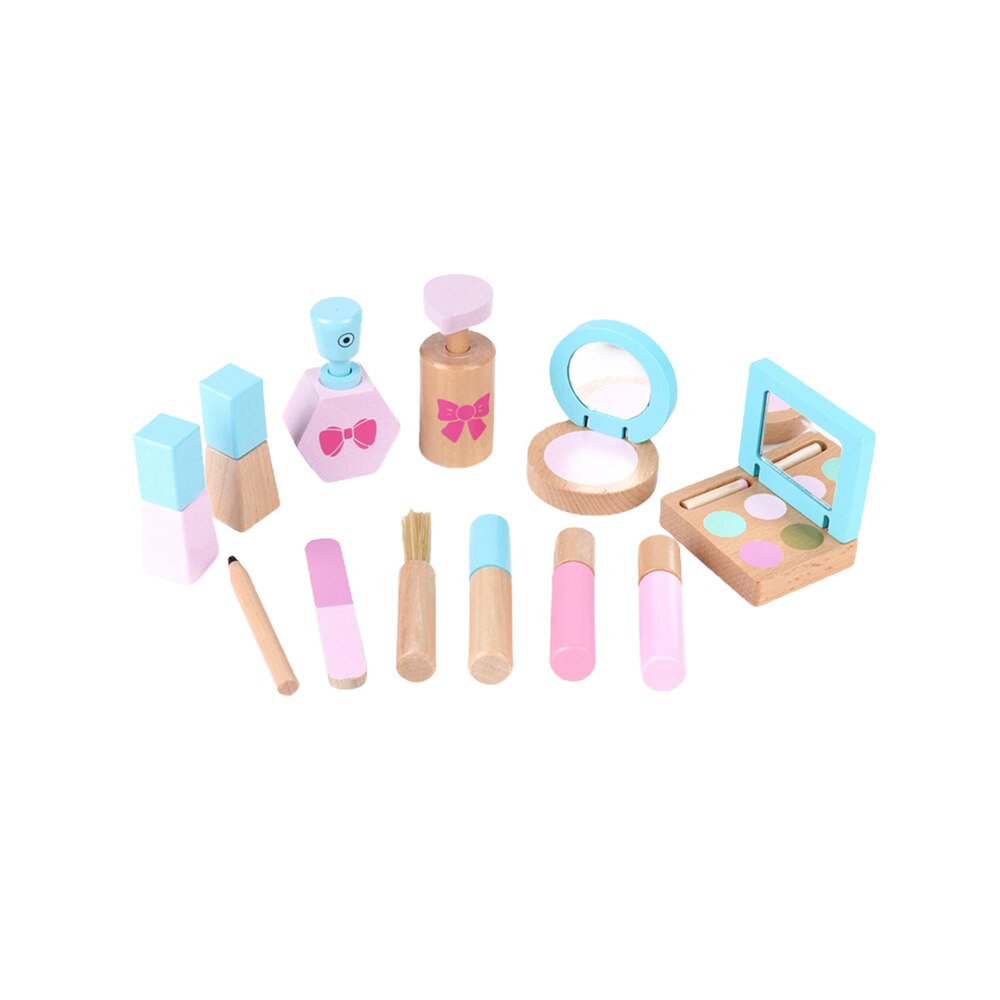 Girl Wooden Makeup Tool Set Simulation Makeup Game Fun Makeup Toy Set Interactive Game Set Girl Meaningful Birthday Toy: Default Title