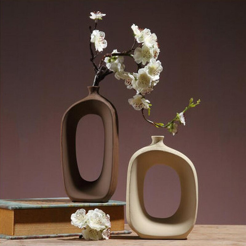 Keramik Blume Vase Wohnzimmer Veranda Regal Dekoration Trockenen Blume Flasche Anordnung Vasen Schreibtisch Ornament Einrichtungs Artikel