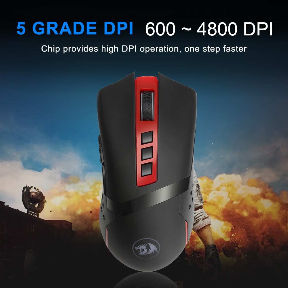 Redragon Blade M692 USB Wireless Gaming Mouse 4800 DPI 9 buttons Programmable ergonomic for overwatch gamer Mice pc computer