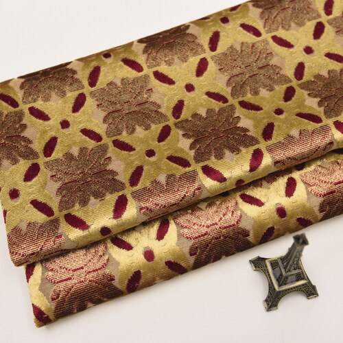 Brede 57 cm dikke europese stoffen bank jacquard gesneden pool fluwelen stof voor kussen kussen gordijn doe-het-zelf materiaal: Wijnrood 1