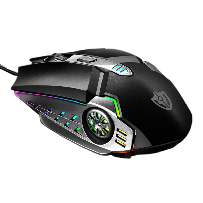 Portable Optical Wired Mouse USB Ergonomic Corded Mouse for Right Left Hand Use