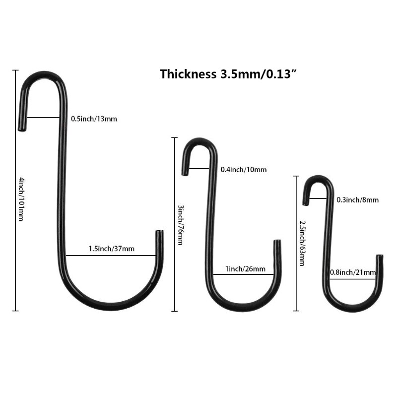 10pcs S Hooks Hanging Hooks Heavy Duty Hangers for Hanging Pans Pots Plants Bags