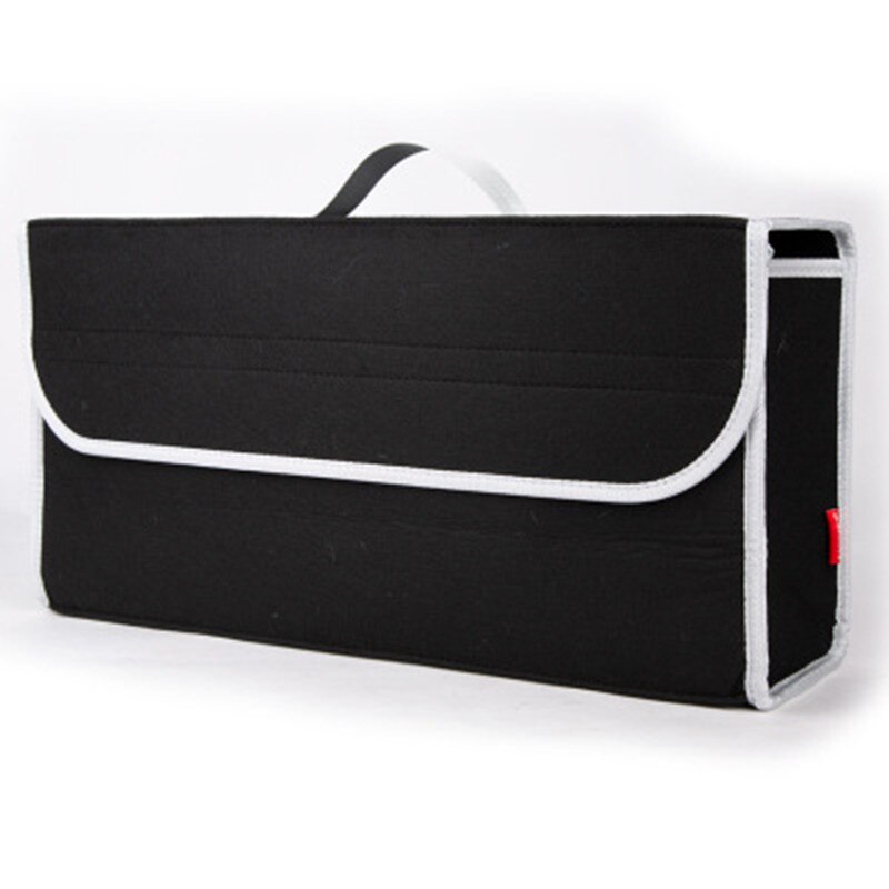 Car Storage Travel Bag Soft Woolen Felt Car Trunk Organizer Car Storage Box Bag Fireproof Stowing Tidying Package Blanket Tool: black