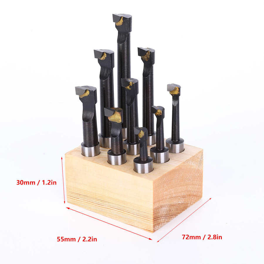 9 pièces F1 Type alésage 3/8 pouces CNC outils de fraisage Kit ensemble de pièces de tour pièces de tour en acier haut