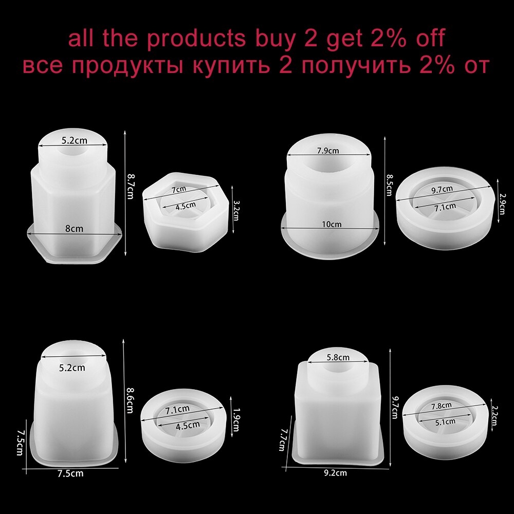 4 Style Cuboid Round Column Bottle Epoxy Resin Mold Storage Box Silicone Mold for DIY Jewelry Making Findings Supplies Accessori